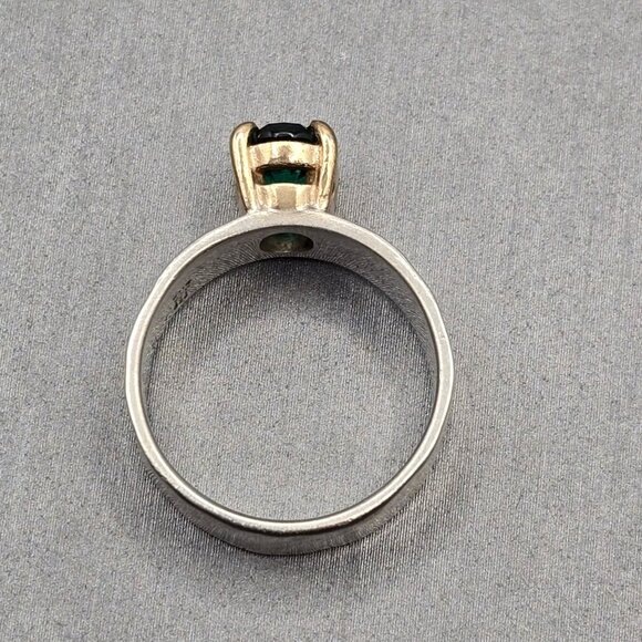 James Avery Julietta Ring 6 Sterling Silver 14k Gold Lab-Created Emerald Retired - Picture 6 of 15